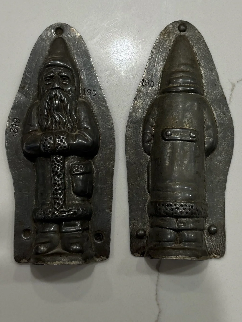 Antique Father Christmas / Belsnickle Chocolate Matching Chocolate Mold Se